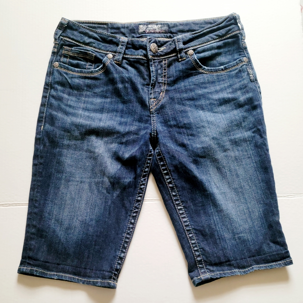 Silver Jeans Co. Suki Bermuda Women’s Size 29 Dark Wash Blue Denim Casual Shorts